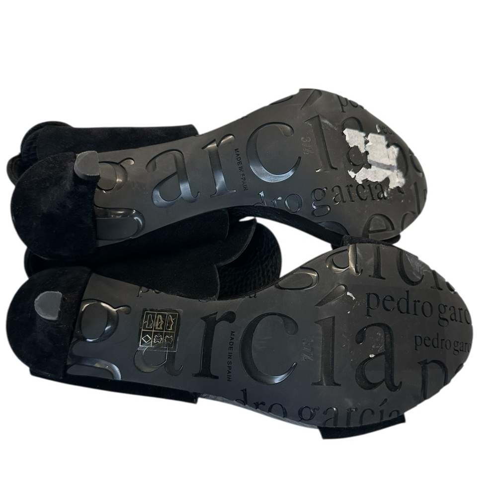 Pedro Garcia Winslet 'DOTTY' Midi Black Suede Sandal  EU37.5/US 7 - Picture 10 of 12